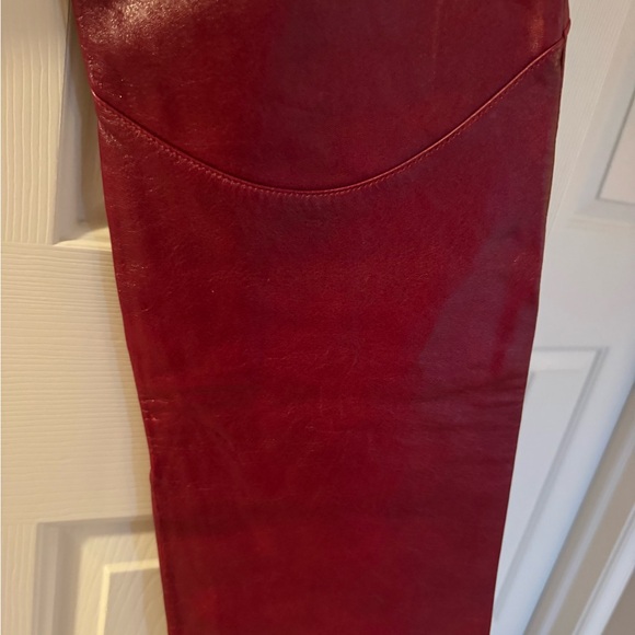 Red Leather Pants-Size 10 Newport News (Vintage!) - Picture 4 of 6